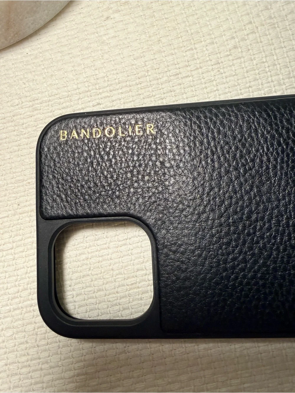 Bandolier Black Leather Phone Case
